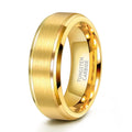 OAHLAN Fashion Jewelry Custom 6mm 8mm Men Women Gold Plated Tungsten Carbide Rings for Wedding Engagement Couples Brushed