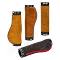 ZTTO Classic Ergonomic Bike Handle Grips Bicycle Handlebar Brown Leather Grip Cover Bicycle Parts for Bicycle