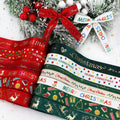 Wholesale High-end 2.5cm Wide Christmas Ribbon  for Christmas Gifts Box Decoration  Packaging Supplies