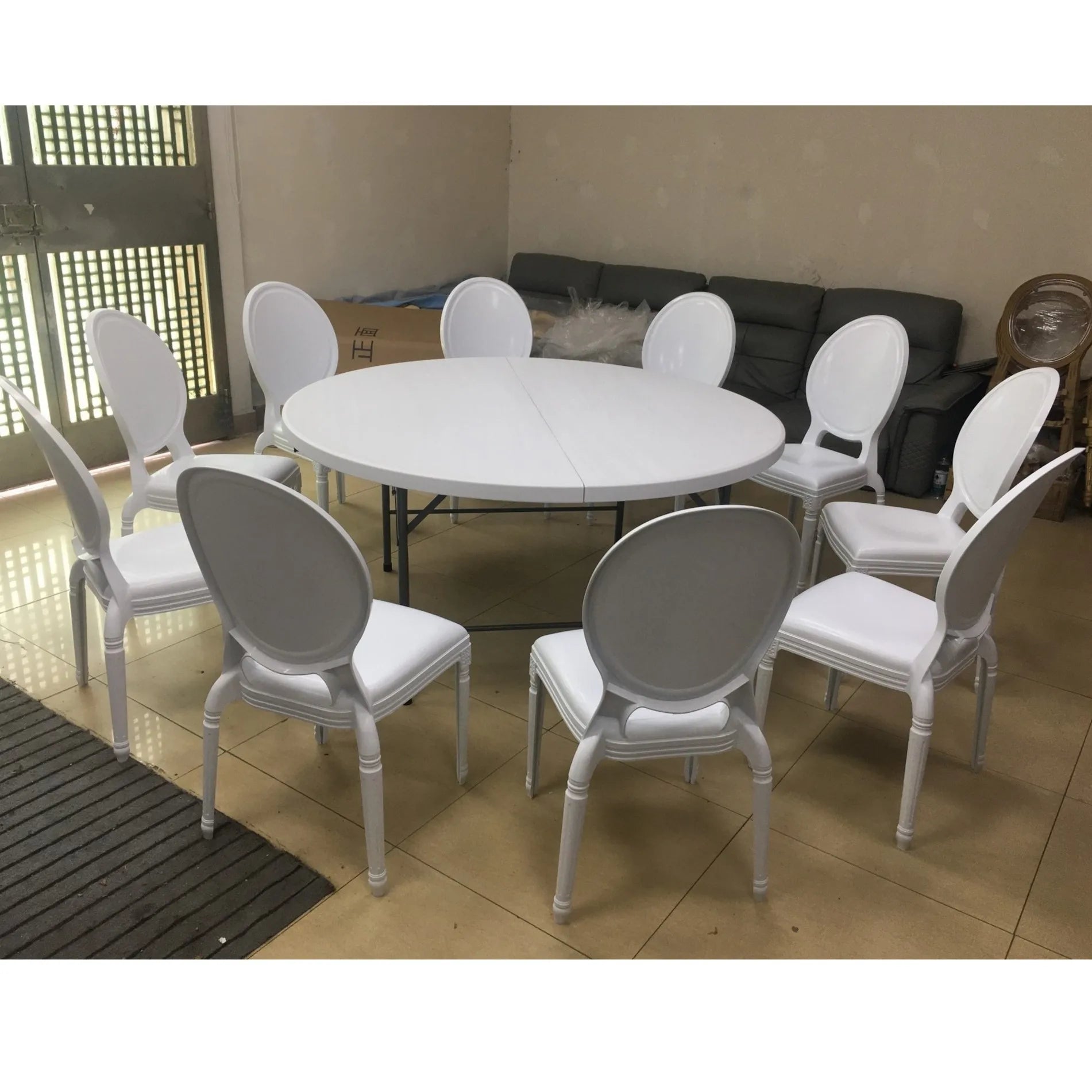 Hot Sales Cheap Durable Modern 6ft HDPE Plastic Folding Round Table for Outdoor Parties