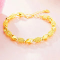 Dubai Gold Jewelry Vibrato With the Same Bracelet Female Stall Small Jewelry Gold PlatedHollow Exquisite Bracelet Source