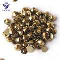 Yanruo Ready to Ship Aurum Gold Color Rhinestone Decorations Rhinestone Bulk Flat Back Non Hot Fix