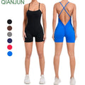 Wholesale Women Backless Sport Jumpsuit Quick Dry One Piece Jumpsuit Sportswear Gym Fitness Sportswear