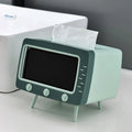 Creative TV Shape Tissue Box with Phone Stand Holder for Office Home Desktop Tissue Holder Stand