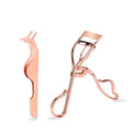 Stainless Steel Eyelash Curler Rose Gold Eyelash Curler Beauty Tool False Eyelash Aid Tweezers Two Piece Set