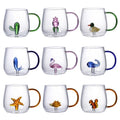 Koi Ecofriendly Three-dimensional C Shape Handle glassware High Borosilicate clear Cartoon Animal Cute Mugs Customizable
