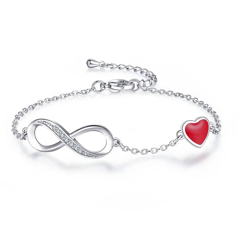Korean Version of Korean Simple Ladies Bracelet Fashion 8-Character Crystal Bracelet Lucky Number Zircon Bracelet