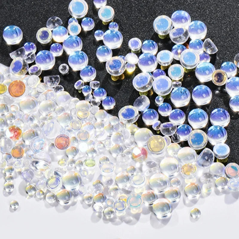 Yantuo Wholesales Mermaid Tears Rhinestone Beads Clear Glass Rhinestones Nail Art Crystal Size Half Pearls Beads Flatback 2 Bag