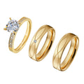 18k Gold Plated Wedding Engagement Rings Diamond Couple Rings Women Anillos De Compromiso Bague En Diamant Mariage Fiancailles