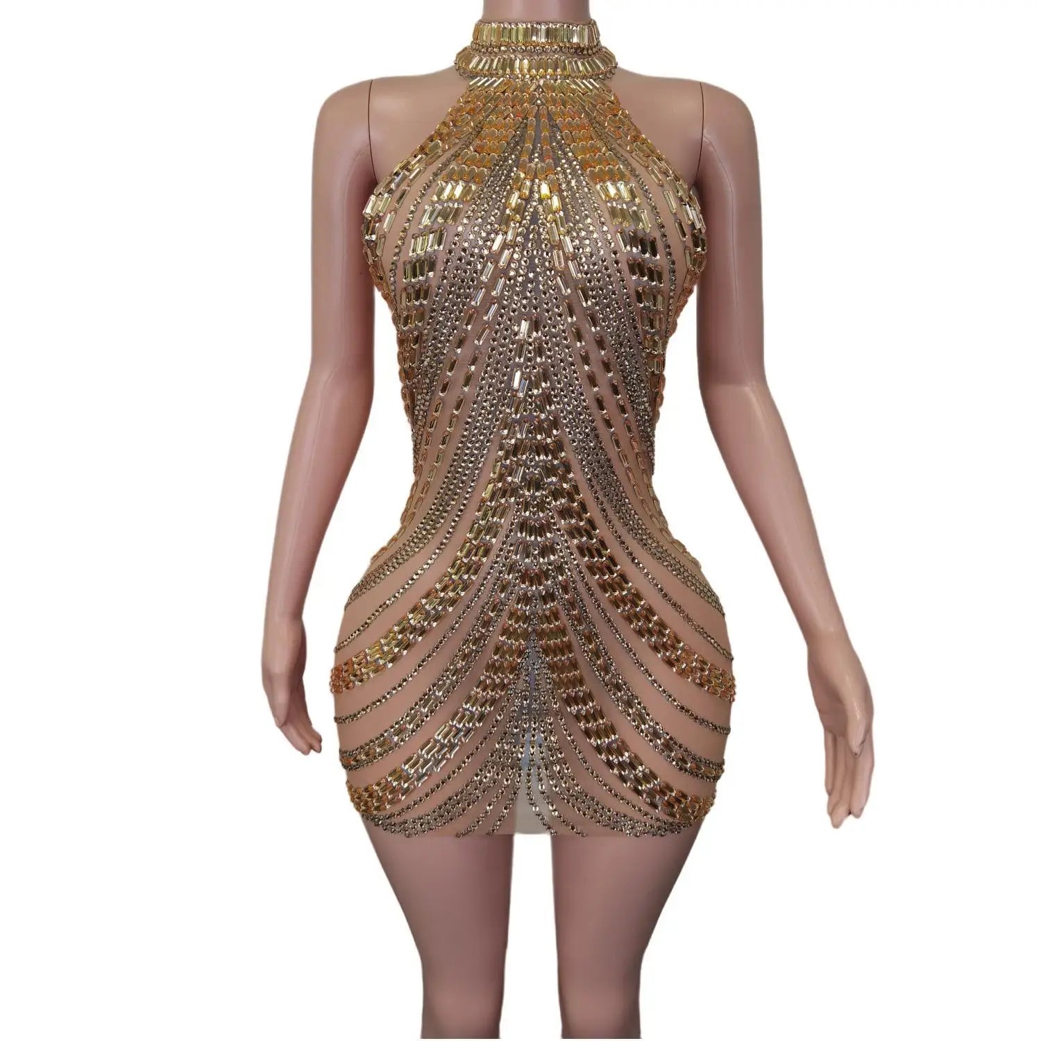 Luxury Rhinestone Birthday Evening Mini Dress Ladies Dancewear Prom Sheath Dress Women Bodycon Diamond Night Club Party Dress