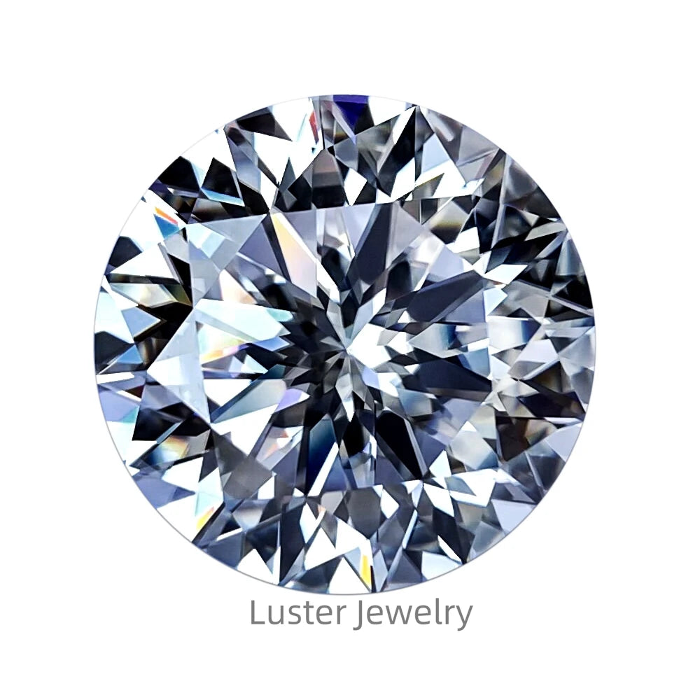 Luster Customized Brilliant VVS D White Stone plum Cut Round Loose Moissanite