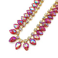 Carnival Costume Jewelry Accessories AB Waterdrop Resin Stone Iridescent Rhinestone Fringe Trimming for Clothing and Shoes