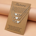 GT Hot Selling Stainless Steel Necklace 2021 Fashion Custom Card Necklace 3pcs/ Set Silver Heart Pendant Necklace