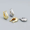 SP High Quality Chunky Hoops 925 Sterling Silver Fine Hoop Geometric U Shape Earrings