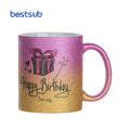 11oz 330ml Classic Style Gradient Bottom Ceramic Coffee Mugs Porcelain Sublimation Blanks for Water Sequin Glitter Heat Transfer
