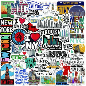 50pcs New York Love Cute Cartoon Vinyl Waterproof Decorative Stickers for Car Motorcycle Bicycle Luggage Decals