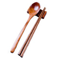 Japanese American Style 23.5 cm Long Size Wooden Chopsticks and Spoon Set for Party