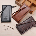 Factory Direct Sales Men's Zipper Handbag PU Leather Business Wallet Men's Handbag Soft Long Wallet Multi Card Wallet