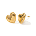Dainty Jewelry Stainless Steel Heart Earring Gift Minimalist Texture Love Heart Stud Earring for Women