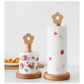 Towel Holder Wrap Vertical Storage Rack Kitchen Wooden Eco-Friendly Free-standing Stable Non-slip Tissue Storage Mini Dining