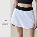 Newest Anti-UV Women Golf Tennis Wear Striped High Waist 2 in 1 Pleated Skirt with Pocket Badminton Cross Color Women's Skirts