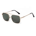 Matte Black square Frame Classical Gold Metal Sunglasses Shades for Men Women Retro Double Beam Sunglasses