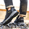 GUYISA Hiking Steel Toe Safety Shoes Non -slip Rubber Bottom Safety Shoes Men