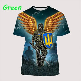 I Love Ukraine Digital Printed Short Sleeve Jersey 100% Polyester Breathable Fashion Casual Ukrainian Patriotic Themed