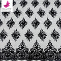 Black Elegant Symmetrical Luxury Beading 3d Sequin Floral Evening Dress Applique Lace Fabric Factory Wholesale HY2495