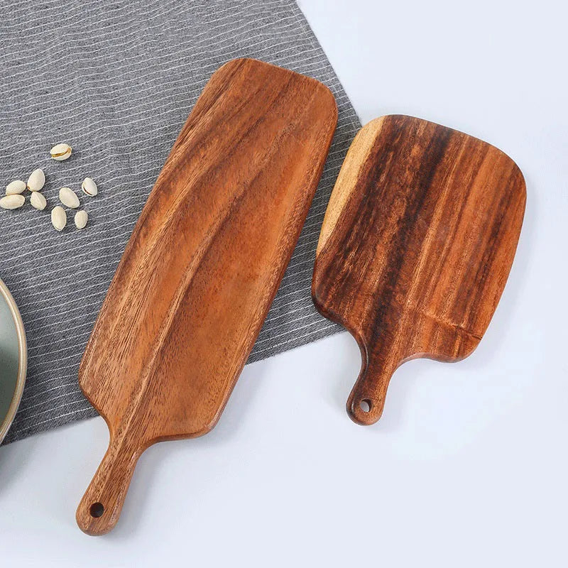 Nordic Rustic Custom Kitchen Cheese Food Serving Tray Chopping Block Acacia Wood Cutting Board With Handle