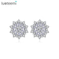 LUOTEEMI New Fashion Rhodium Gold Plating with AAA Cubic Zircon Diamonds Stud Earrings for Woman Brinco Jewelry
