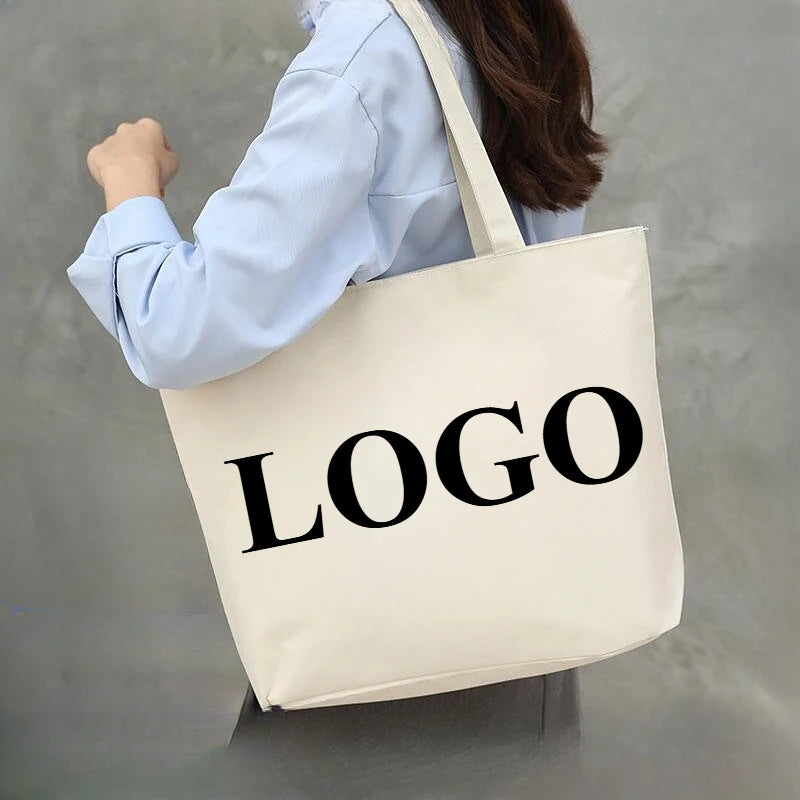 Hot Sale Ecobag Friendly Reusable Designer Cloth Canvas Cotton Shopping Tote Bag With Custom Logo Printed