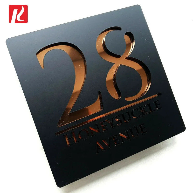 Kexian Low MOQ Acrylic House Number Plates Sign Road Number Signs Acrylic Signage for Hotel Home Door Street Numbers