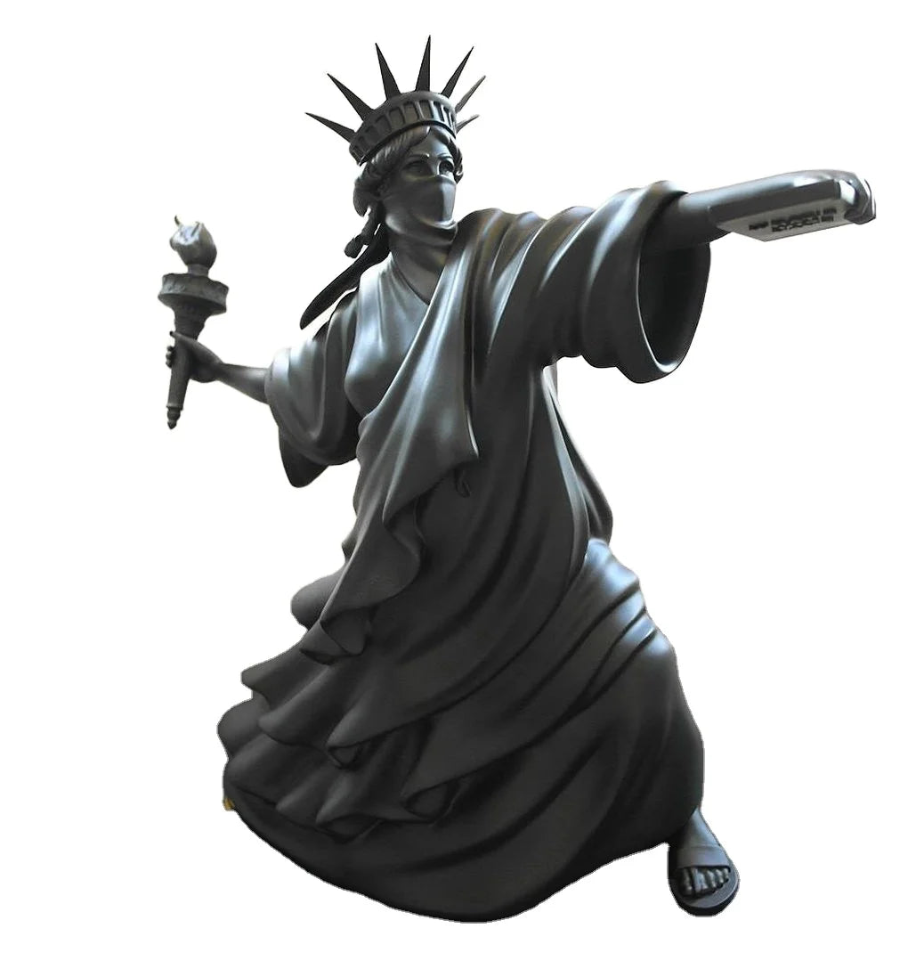 Trendy Ins Hot Products Black Statue of Liberty Resin Model with Whathisname Riot of Liberty Decoration