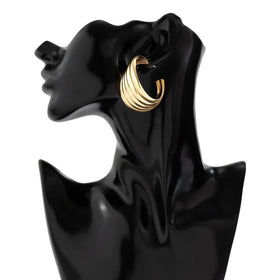 Trendy Geometric Statement Metal Chunky Drop Earring Jewelry Accessories