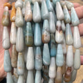 Drop Shape Natural Amethyst/Agate/Amazonite Beads 10x30mm Long Water Drop Shape Stone Beads for Jewelry Making