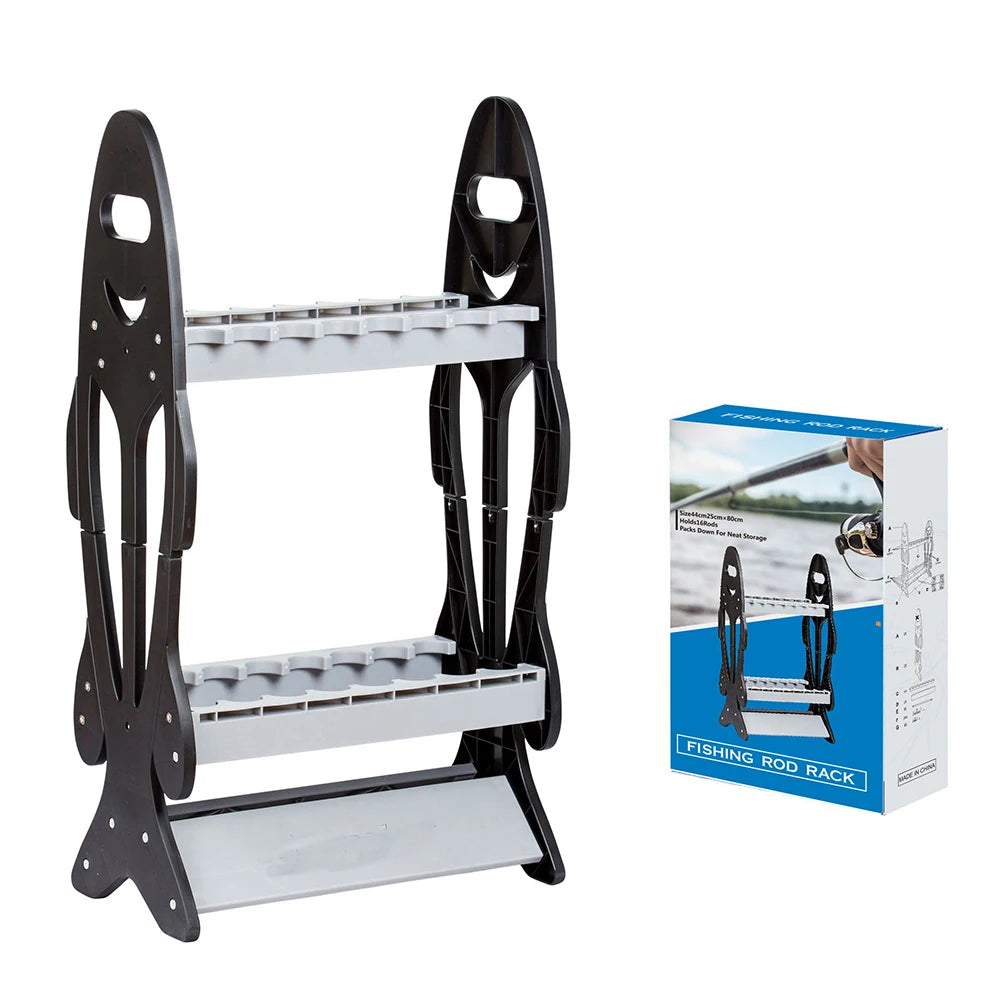 OEM China Fishing Rods Rack Rod Holder 16 Storage Shelf Tackle Display Stand Model Yuganzhanshijia01