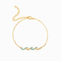Rainbowking 18K Hot S925 Sterling Silver Wave Line Bracelet Female Simple Fashion European and American Style Bracelet