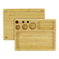 Portable Wooden Stash Box with Rolling Tray Organizer Dividers and Engraved Logo for Herb & Accessories Storage