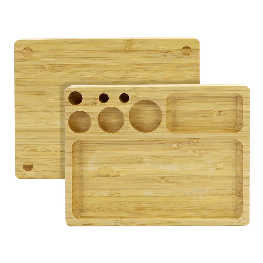 Portable Wooden Stash Box with Rolling Tray Organizer Dividers and Engraved Logo for Herb & Accessories Storage