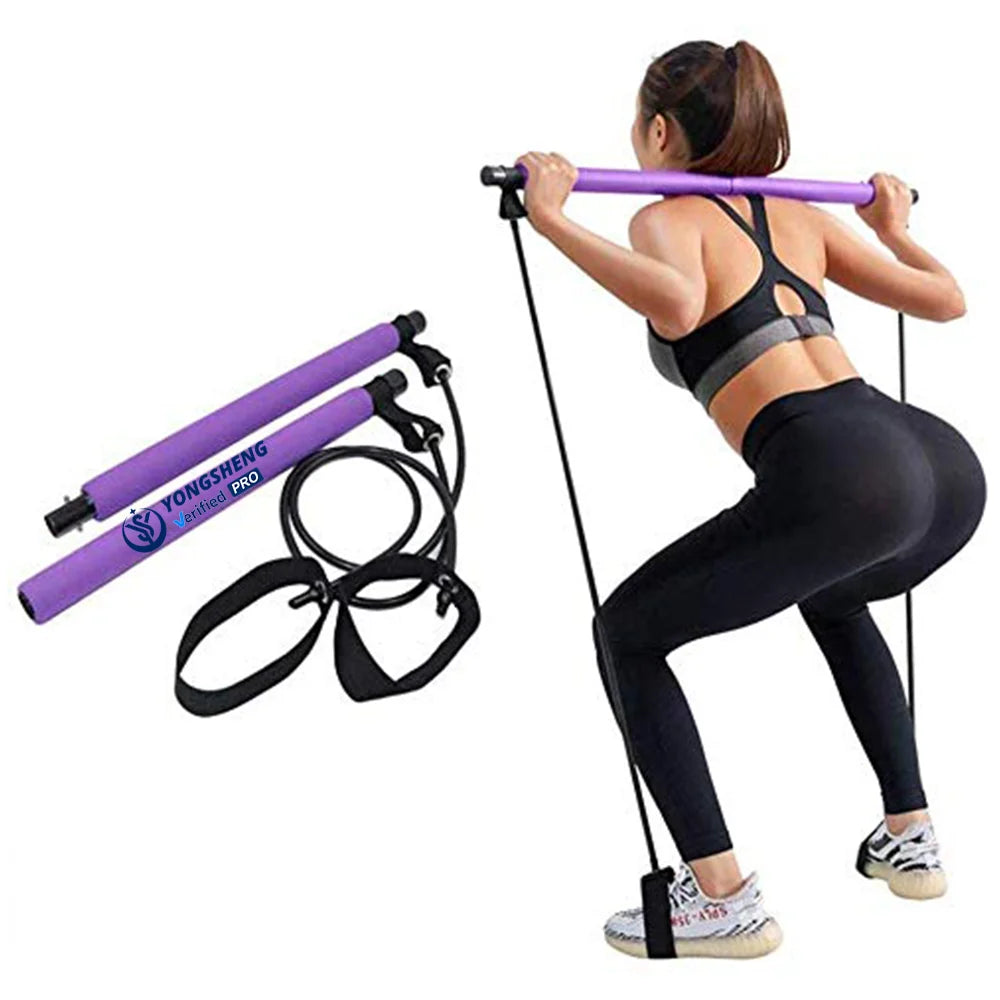 Portable Rising Pilates Bar Gym Stick Kit for Home Studio Use for Body Workout Yoga Practice Pilates Reformers Product Category