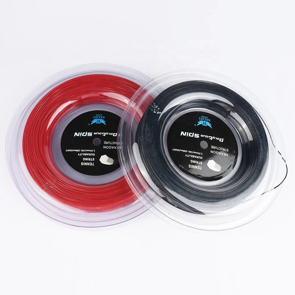 Custom 200m Reel Polyester Hexagon Tennis String High Quality Racket String for Tennis Products