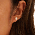 Fashion 925 Sterling Silver Full Round Natural Freshwater Pearl Stud Earrings Elegant Pearl Earring Jewelry for Women