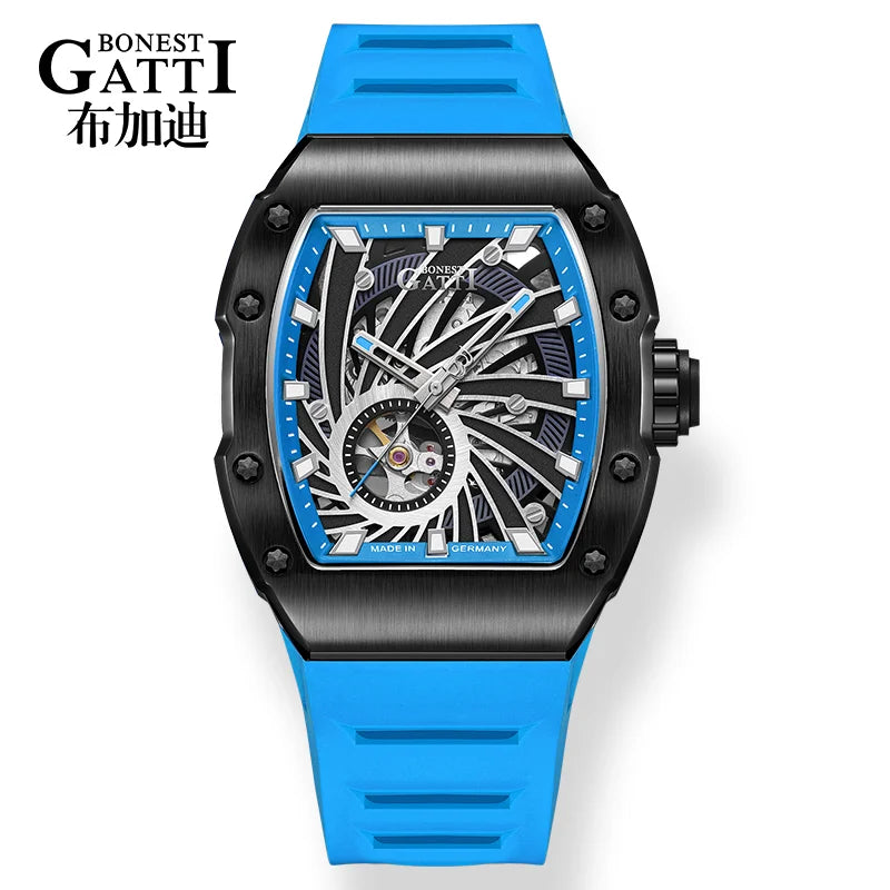 New Design High Quality  Luxury Men Waterproof Wear-resistant and Compressive  Sapphire Crystal Hollow Out Watches
