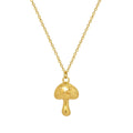 INS Simple Stainless Steel 18K Gold Plated 3D Mushroom Pendant Necklace Titanium Steel IP Personalized Mushroom Choker Necklace