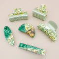 GENYA Green Acetate Hair Claw Clip Fashion Accessories Hair Clip for Women French Design Barrettes