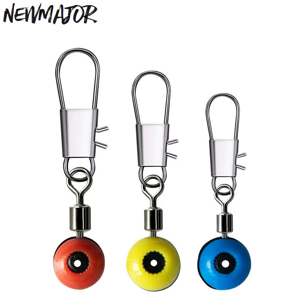 NEWMAJOR Wholesale 100pcs/bag Swivel Snap Hook Sea Fishing Space Bean Fishing Line Sinker Slides Braid Sliding Float Connectors