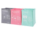 Ruthbag Reusable PP Waterproof Woven Separate Garbage Bag Letter Recycle Bin Wastebasket Trash Can Compartment Container for