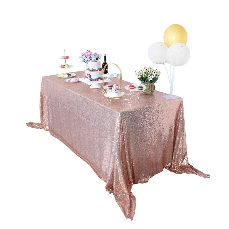 Wedding Tablecloths Gold Black Color for Birthday Party Glitter Sequin Tablecloth Round Table Cloth Topper Sequin Dress Fabric