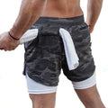Camo Running Shorts Men 2 in 1 Double-deck Quick Dry GYM Sport Shorts Fitness Jogging Workout Shorts Men Sports  Pants